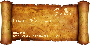Feder Márton névjegykártya
