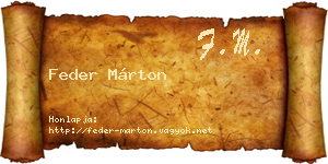 Feder Márton névjegykártya