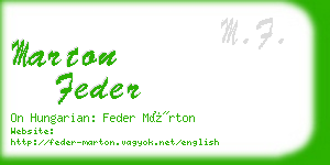 marton feder business card